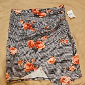 Floral Checkered Women's Skirt